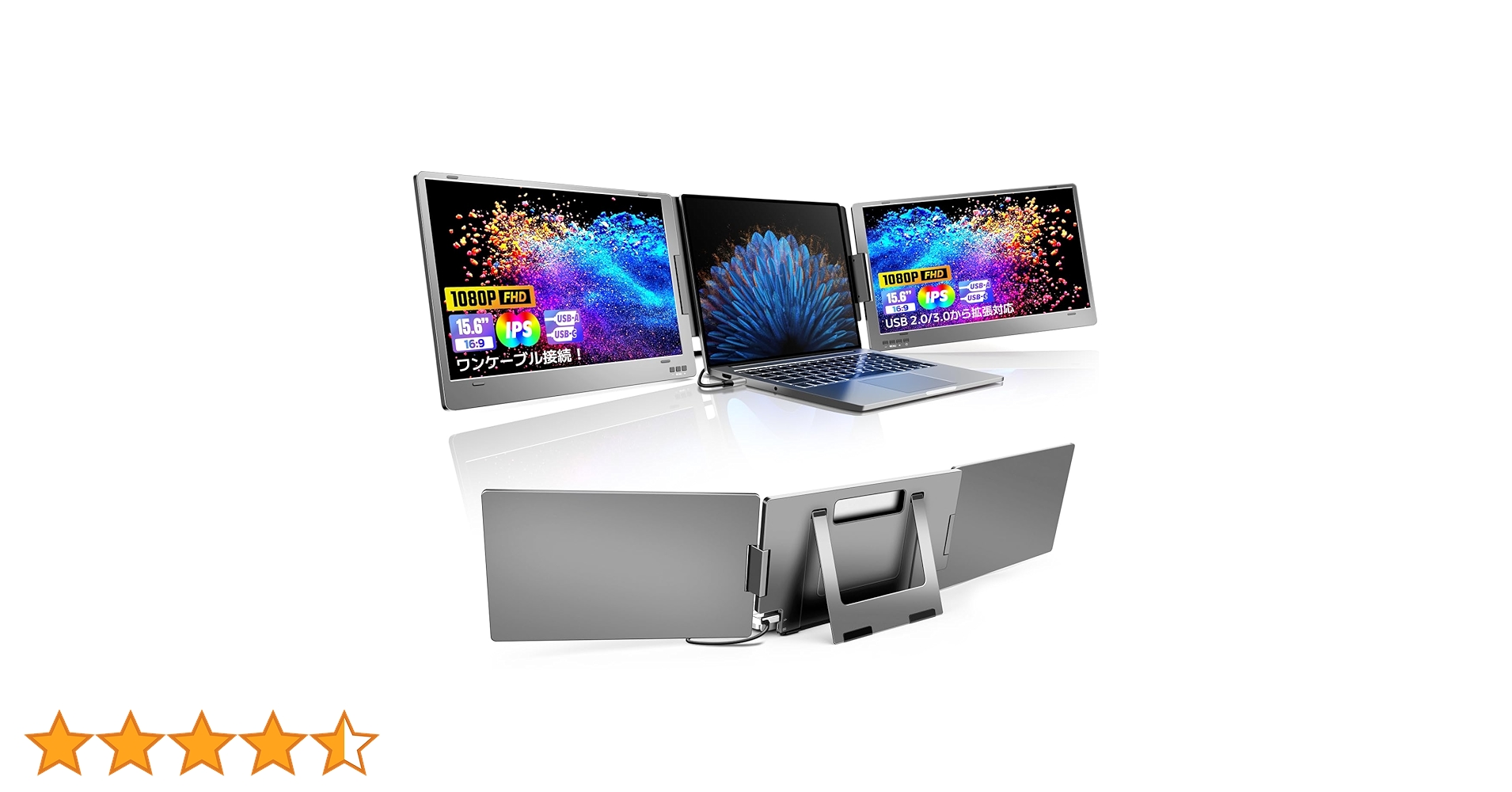 Amazon.co.jp: ROADOM デュアルモニター 15.6インチ トリプルモニター